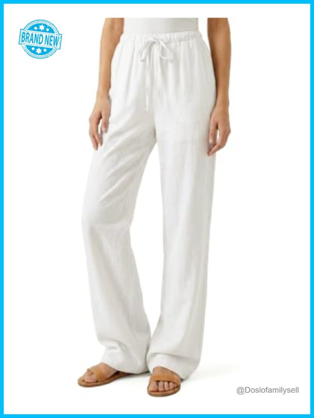 Tall Linen Viscose High Waisted Straight Leg Relaxed Fit Pants